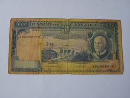 Banknote Angola 1000 Escudos 1962, Gebrauchter Zustand