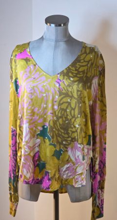 M 38/40 FRIENDLY HUNTING Bluse handmade Nepal Seide Kaschmir