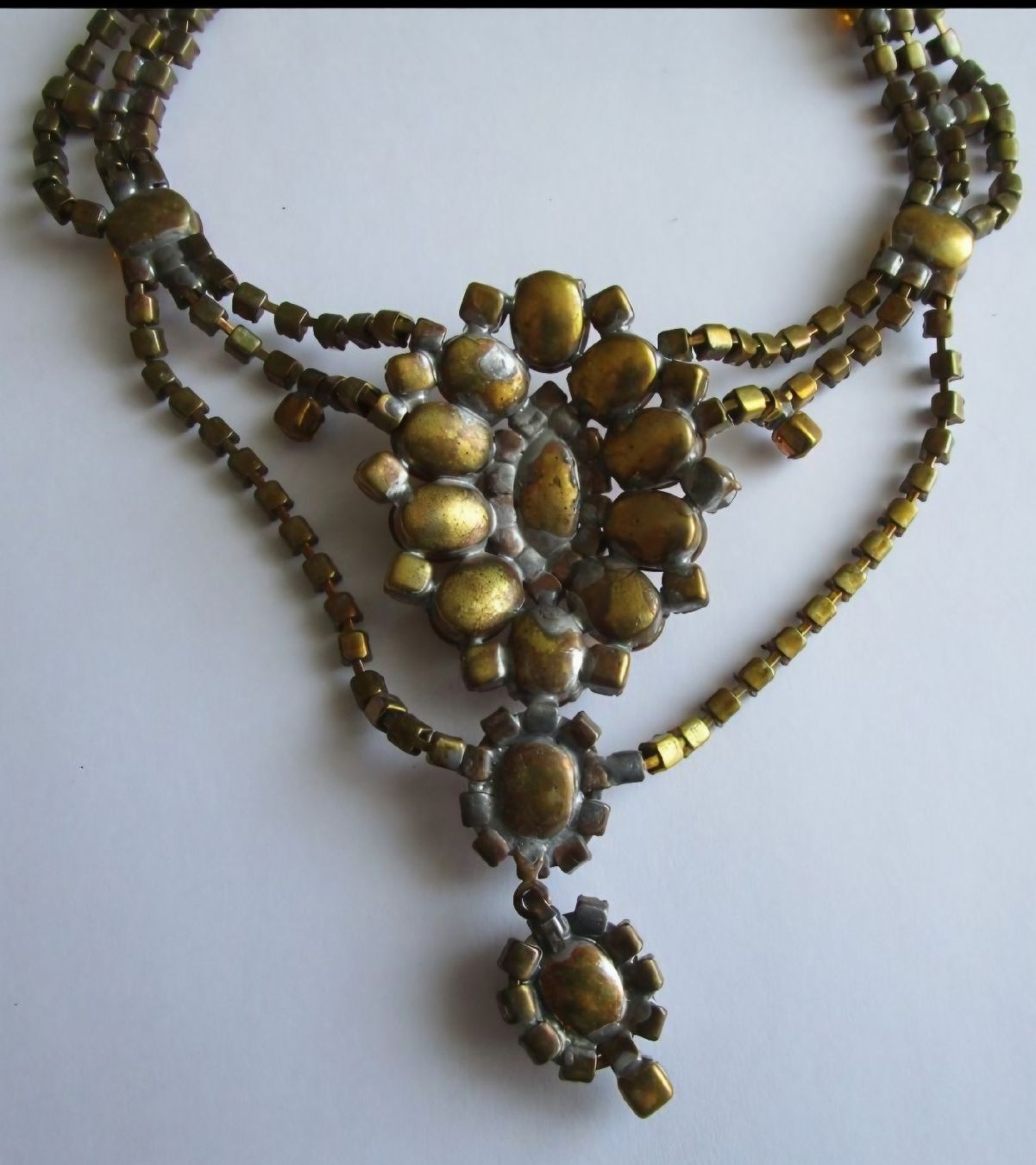 Gablonzer Ketten: antikes gablonzer collier mit bernsteinfarbenen strassstein – Gebraucht aus Winterthur von chimischimi 3