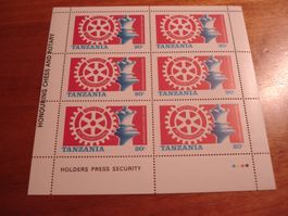 Tanzania, Kleinbogen Rotary International ** 1986