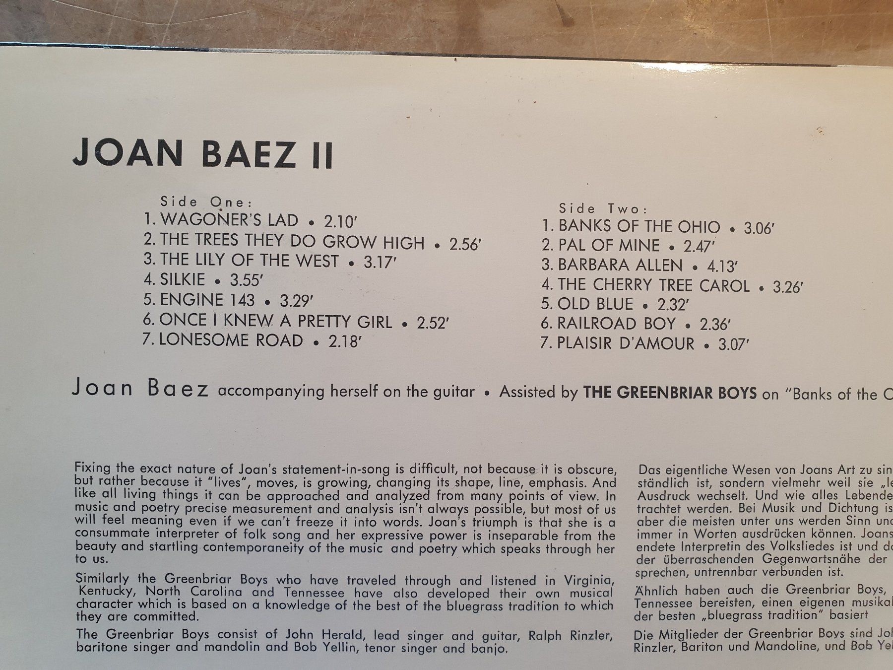 Dischi in vinile: LP Joan Baez II – Usato da Zürich venduto da loosebone 2