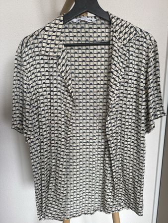 Zara Shirt Short Sleeve Geometric Print Size M