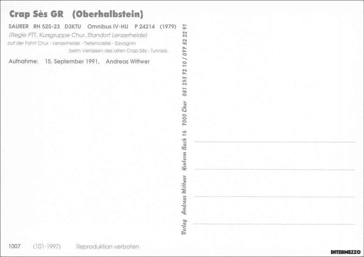 Ansichtskarten: Postauto // Oberhalbstein Saurer – Gebraucht aus Basel von intermezzo12 1