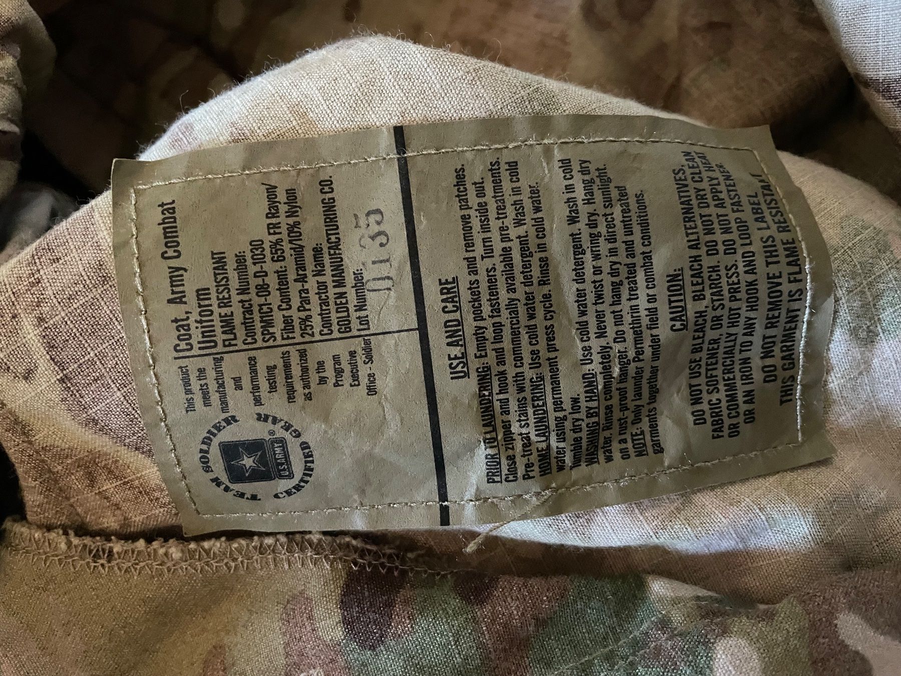 US Army Uniformen: Original US Army combat uniforme coat – Gebraucht aus Oberbütschel von Woodie2005 3