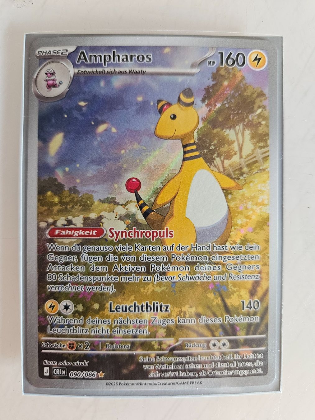 Pokémon Carte collezionabili: Pokemon Ampharos 090/086 – Usato da Basel venduto da True_Hofer_Store