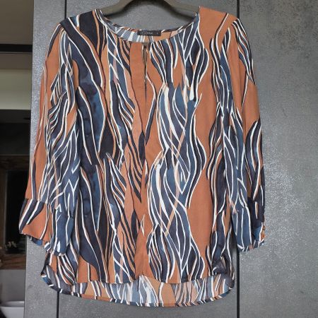 🐸 NILE BLUSE S 100% GLATTE VISKOSE  GEMUSTERT NEUWERTIG