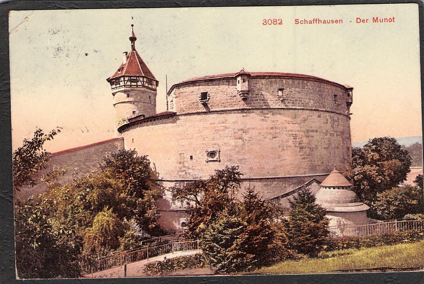 Cartes postales: ^Schaffhausen , Der Munot , gel. 1909 – D'occasion à Reichenburg par Pipo-67