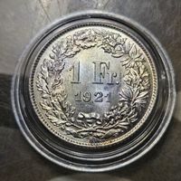 Pièce Suisse 1 Franc Helvetia 1921 