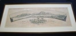 sehr gr. Panorama Ansicht, Sonnenberg auf Seelisberg, Litho
