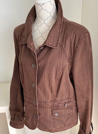 Jeansjacke BIBA 42/44 schönes rostbraun, sehr viele Details