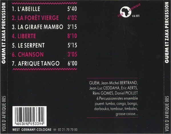 Guem Et Zaka BEST OF PERCUSSION Daniel Piollet Eric Aerts CD (Gebraucht ...