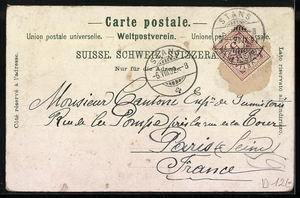 Cartoline postali: Litho Stanserhorn, Hotel mit Bergbahn, P – Usato da Berlin venduto da bartko-reher 1