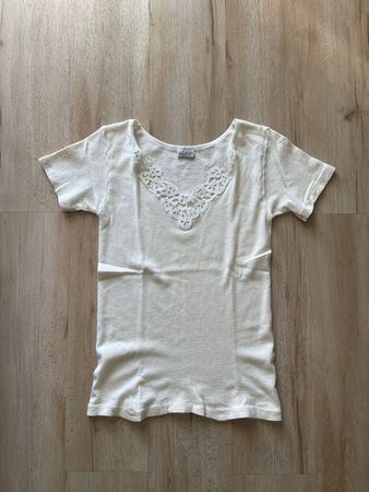T-shirt femme MISSA dentelle blanc  36/38 70% lain