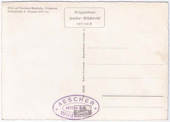 Cartoline postali: Wasserauen - Luftseilbahn Ebenalp – Usato da Binningen venduto da Mountainrider 1