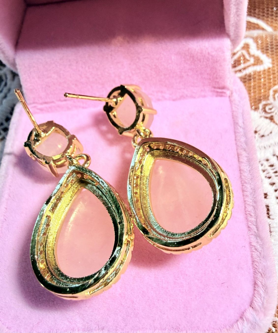 Ohrringe & -stecker: Boucles d’oreilles en véritable Quartz Rose – Neu und originalverpackt aus St-Maurice von Sandrinette123 3