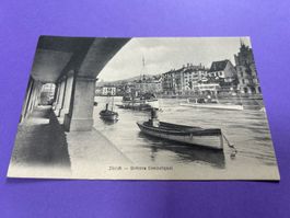 Zürich unteres Limmatquai alt, Ansichtskarte
