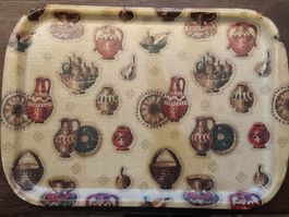 Serviertablett Vintage Motiv Tongeschirr