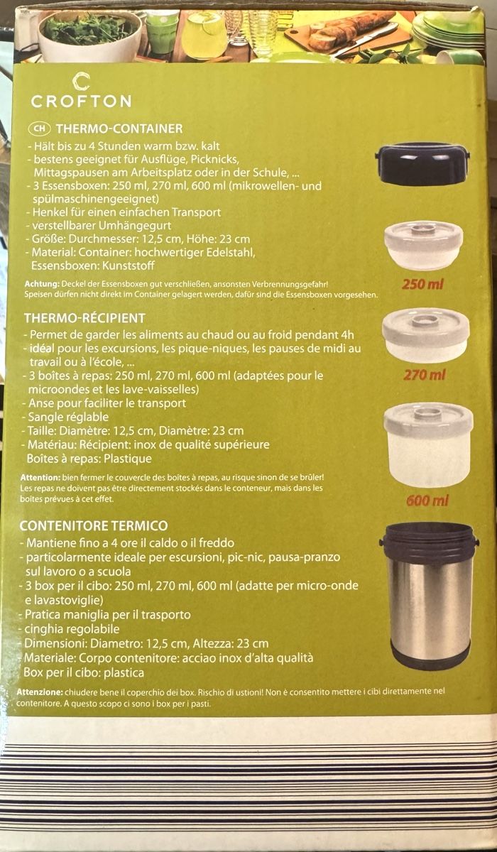 Pentole: Crofton Thermo-Container Edelstahl Rostfrei neu – Nuovo e nell'imballaggio originale da Basel venduto da maulwurf012 1