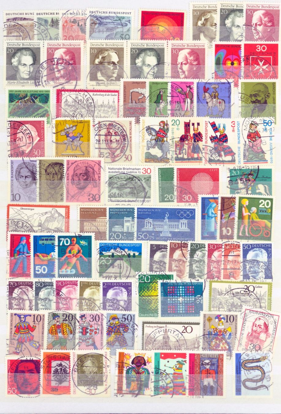 Alle Briefmarken: BRD SUPER  SLG. 8 Seiten ab Posthorn bis 1972 (AX594) – Gebraucht aus Seuzach von Philahits 4