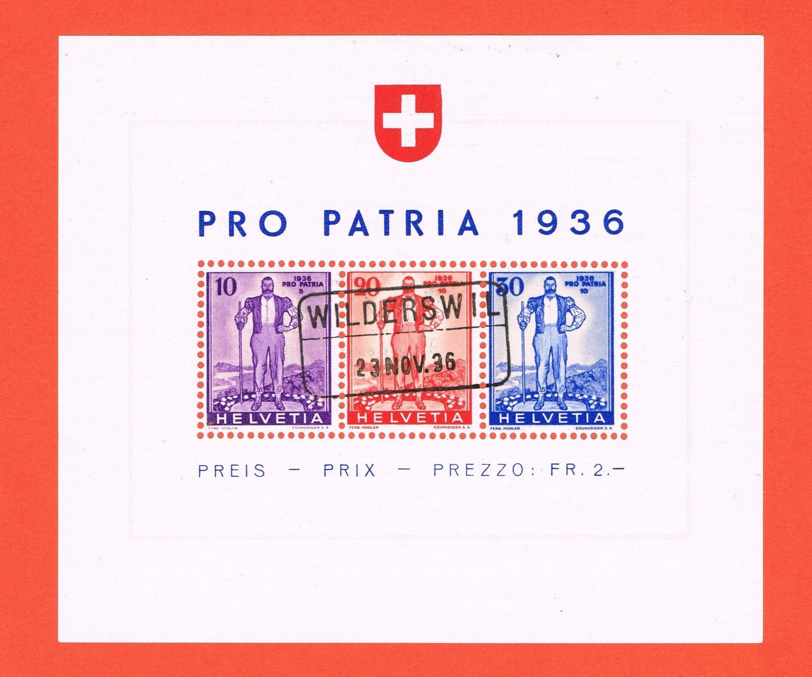 Tutti i francobolli: Pro Patria Block 1936 – Usato da Biberstein venduto da Jura39