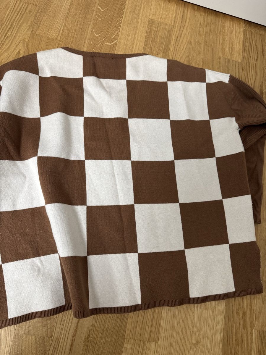Maglioni & Felpe: Schicker Damenpullover Grösse L, (42 )braun/weiss kariert – Nuovo (secondo la descrizione) da Zell  ZH venduto da maria0100 5