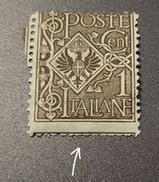 Italien 1901 briefmarke abart dezentriert