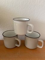 Set Vintage Tassen Porzellan Emaille Style