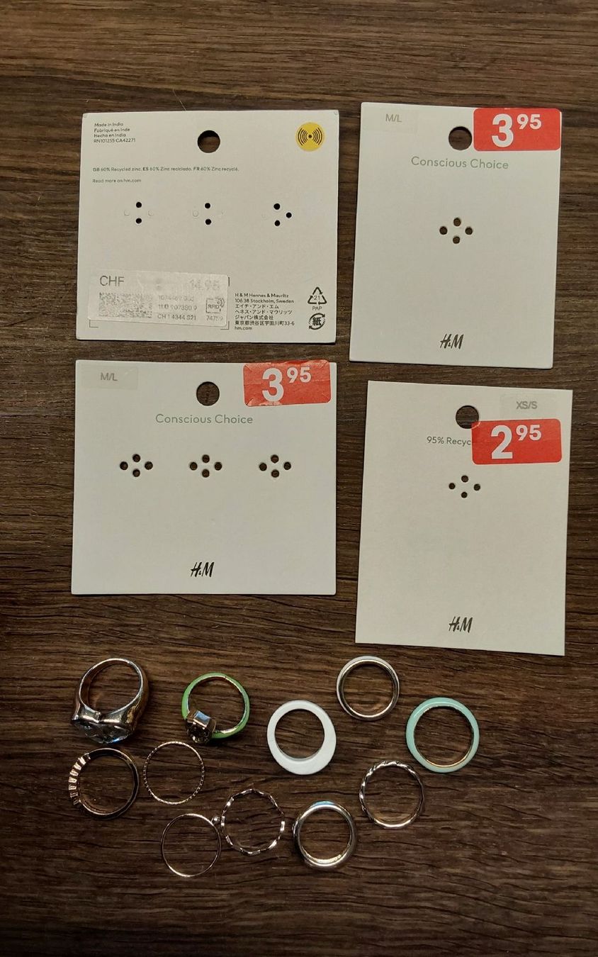 Anelli: 11 Fingerringe H&M neu – Nuovo e nell'imballaggio originale da Köniz venduto da scopello12 1