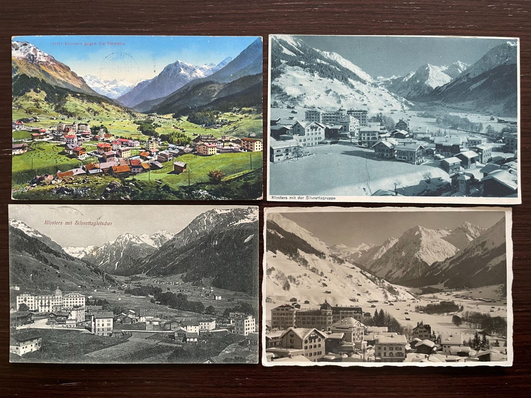 Cartoline postali: KLOSTERS 10 AK mit Silvrettagletscher / Silvrettagruppe – Usato da Wald ZH venduto da TLILEF 1