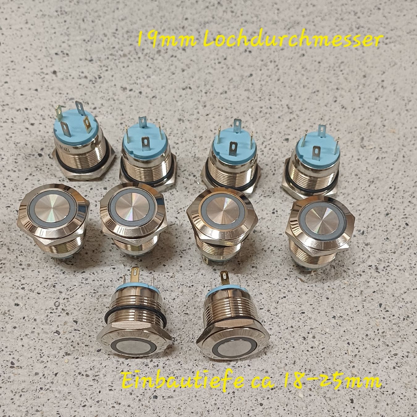 Componenti elettronici: 10 Taster mit LED Beleuchtung 1x ein – Nuovo (secondo la descrizione) da Pfeffikon LU venduto da SY-YoLo