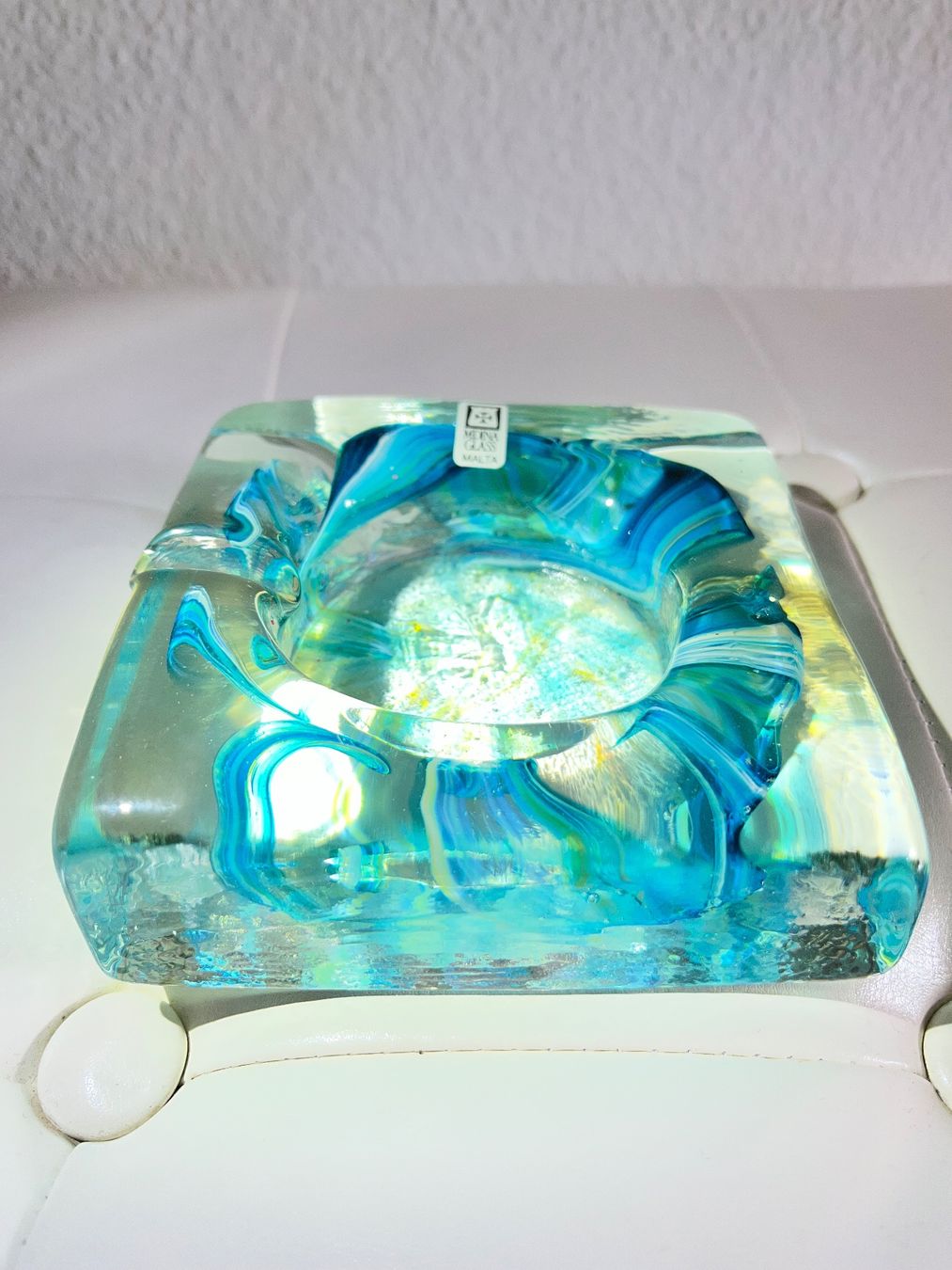 Portacenere: Mdina Aschenbecher Glas blau 12cm – Usato da Männedorf venduto da Maru83 1