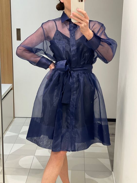 Robe MAJE en organza bleue marine M NEW Kaufen auf Ricardo