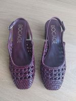 Slingback Bocage 38 aubergine bordeaux geflochtene Pumps