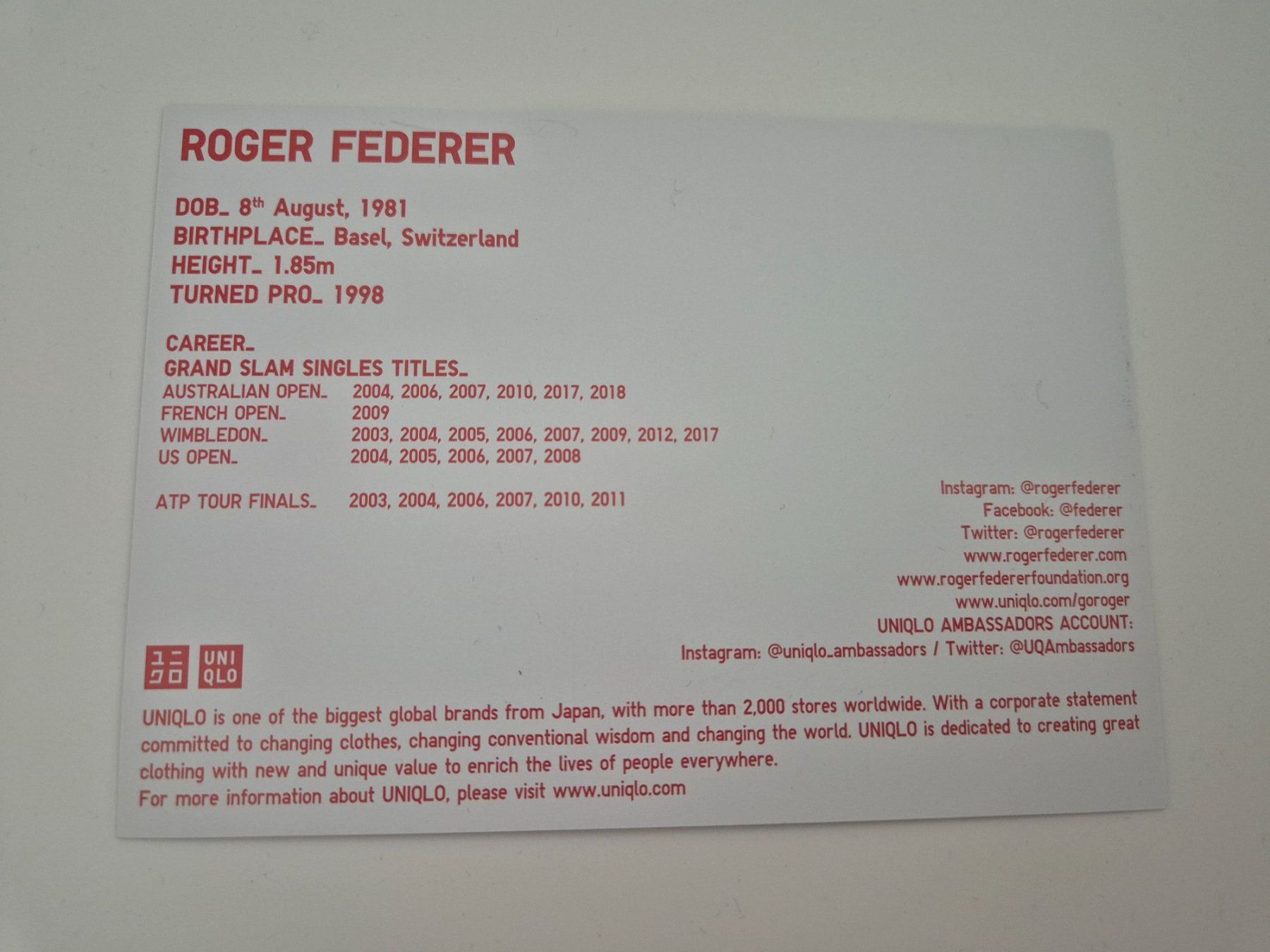 Autogramme: Autogrammkarte Roger Federer Originalunterschrift – Neu (gemäss Beschreibung) aus Eglisau von nicij79 1