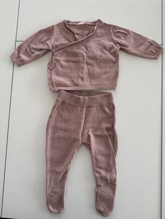 Baby Strickset Wickeljacke & Strampler Rosa