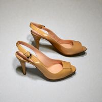 NEUE Gianvito Rossi Slingback Peep-Toe Pumps Gr.- 38