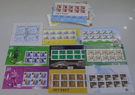 1988-2015, 76 Kleinbögen +ET-Stempel inkl. Stickereiblock
