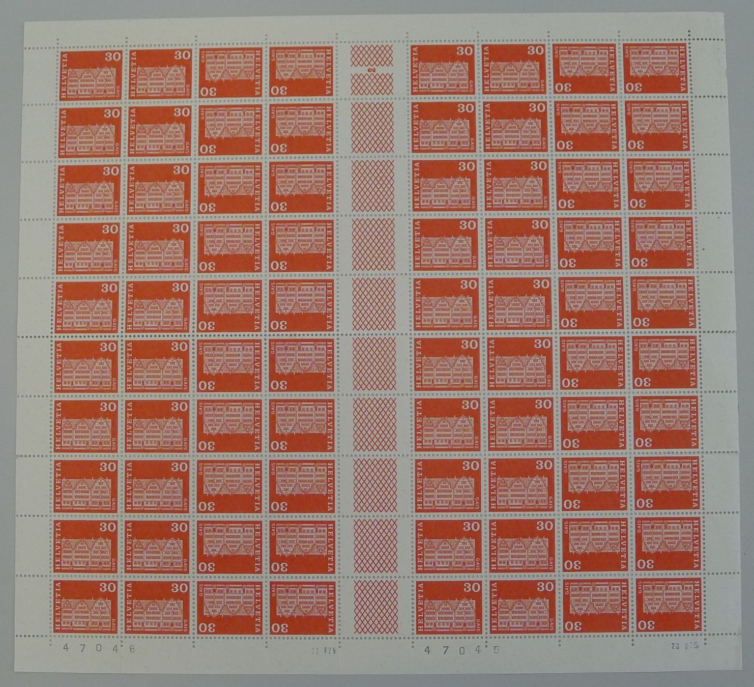 Tutti i francobolli: 1970, S72/K54 kompletter Bogen postfrisch **. – Usato da Sursee venduto da Luzernerraute