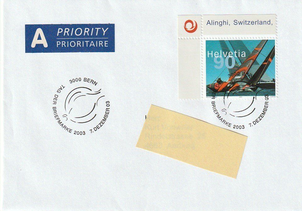 Tutti i francobolli: Tag der Briefmarke 2003 Bern , Umschlag – Usato da Aarburg venduto da Aare10