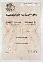 Caves Orsat SA, Martigny - 1987