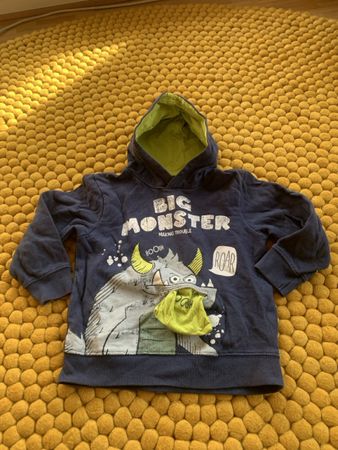 Sweat à capuche bleu motif monstre pour enfant taille 110