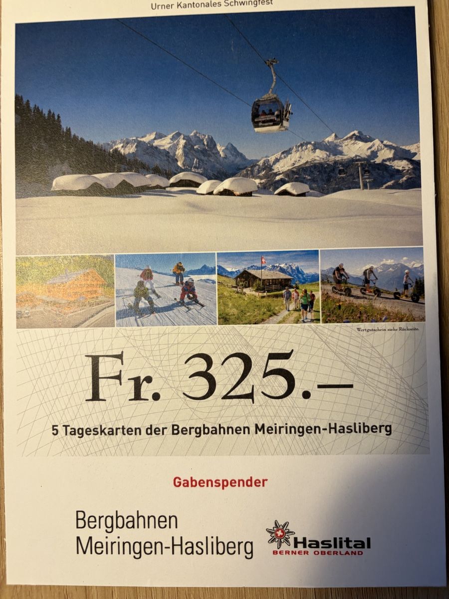 Biglietti: 5 Tageskarten Bergbahnen – Nuovo e nell'imballaggio originale da Kloten venduto da GabrielKloten345