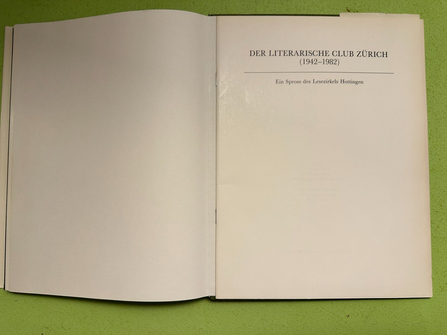 Libri: Conrad Ulrich: Der Lesezirkel Hottingen – Usato da Zürich venduto da allp 8