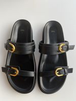 Zara Sandalen Schwarz mit Schnalle, Gr. 38