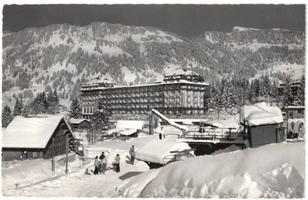 Ansichtskarten: Villars - Palace + Skilift – Gebraucht aus Binningen von Mountainrider