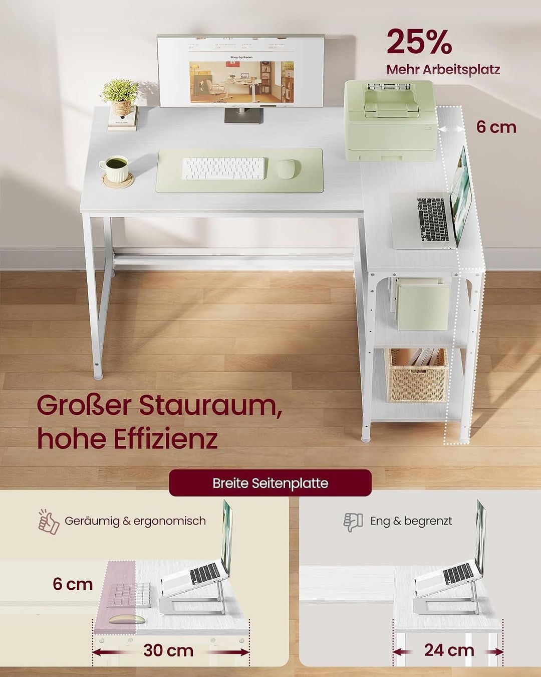 Schreibtische: Eckschreibtisch L-Form 110x80 cm Computertisch – Neu und originalverpackt aus Neuhausen am Rheinfall von HugoVerkauft 3