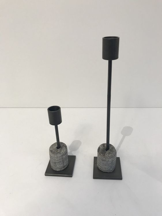 zwei wunderschöne 830 Silber Kerzenständer / 1950 - Dänisches Design Hans Jensen
