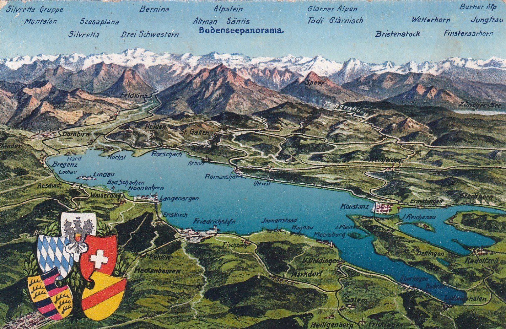 Cartoline postali: Bodensee Panorama  1928 – Usato da Cormoret venduto da Pascalll2001