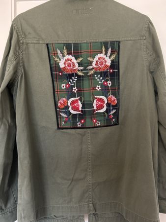 Chemise kaki style militaire T36 avec broderie