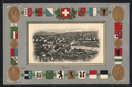 Aarau, Ortsansicht aus der Vogelschau, W